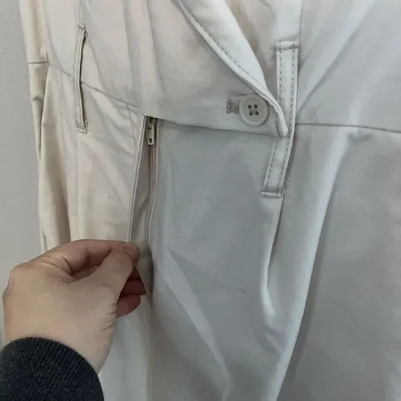 Anthropologie Eliza Utility Straight Leg Jumpsuit In Off White Size 0 - Picture 6 of 10